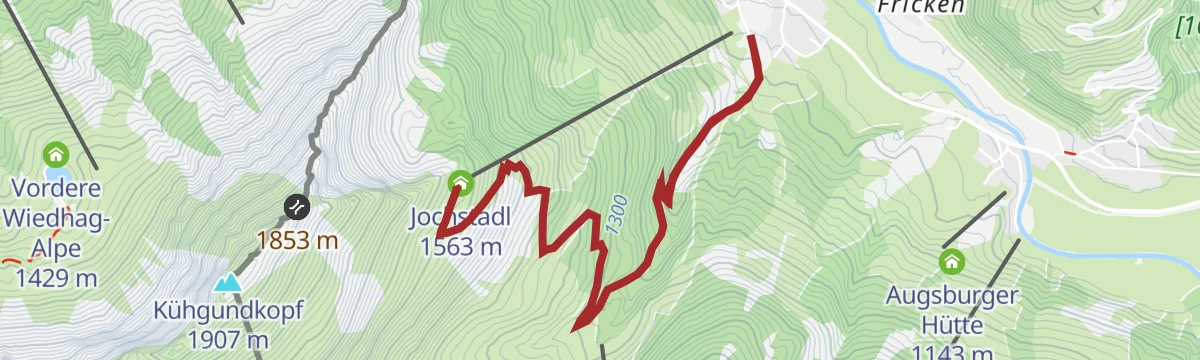Route map: Stube 15.60 in Schattwald